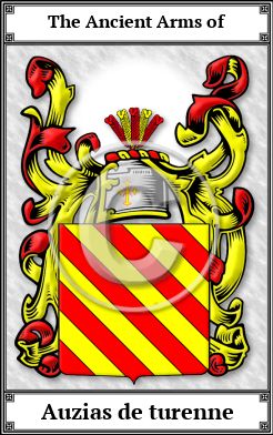 Auzias de turenne Family Crest Download (JPG)  Book Plated - 150 DPI